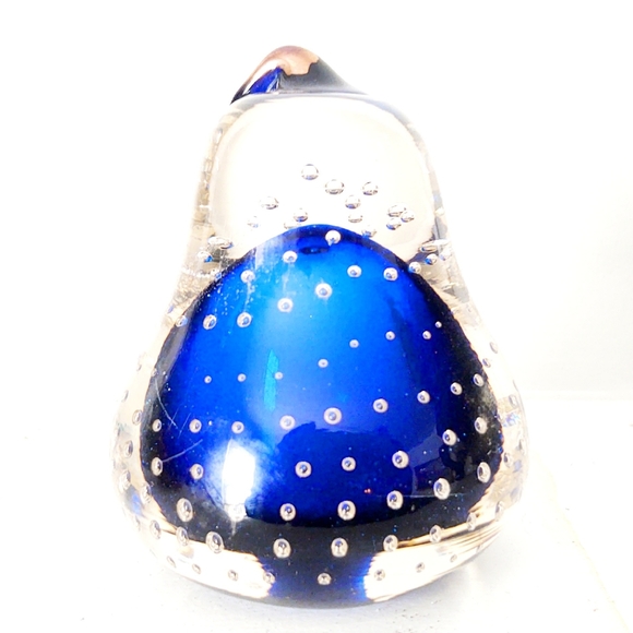 Vintage Hand-Blown Art Glass Pear Paperweight - Picture 5 of 8
